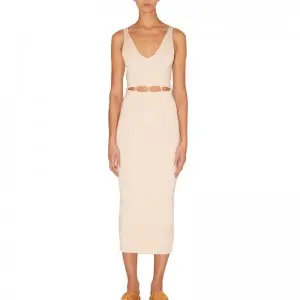 SS2326 Cotton Blend knit drop U V neck Top Vest and Skirt