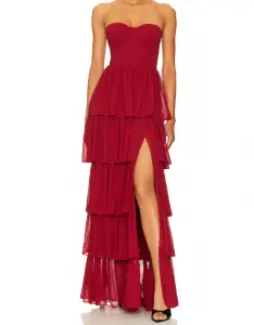 772 Mesh Ruffles Dress