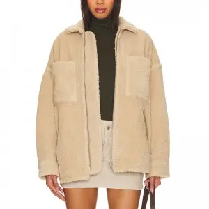 748 Lamb Fleece Quare neck Short Jacket Blazer