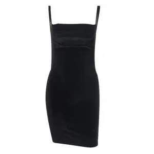 SS2334 Shiny Velvet spandex Straight One Neck Slip mini dress