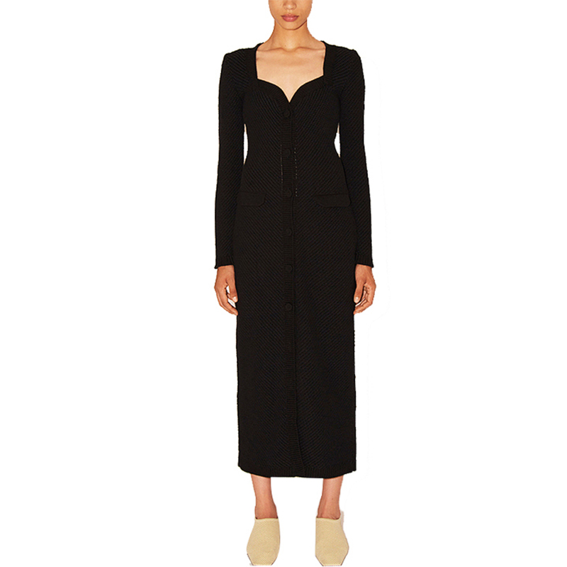 SS2323 Cotton Serge Height long Sleeve dress (3)