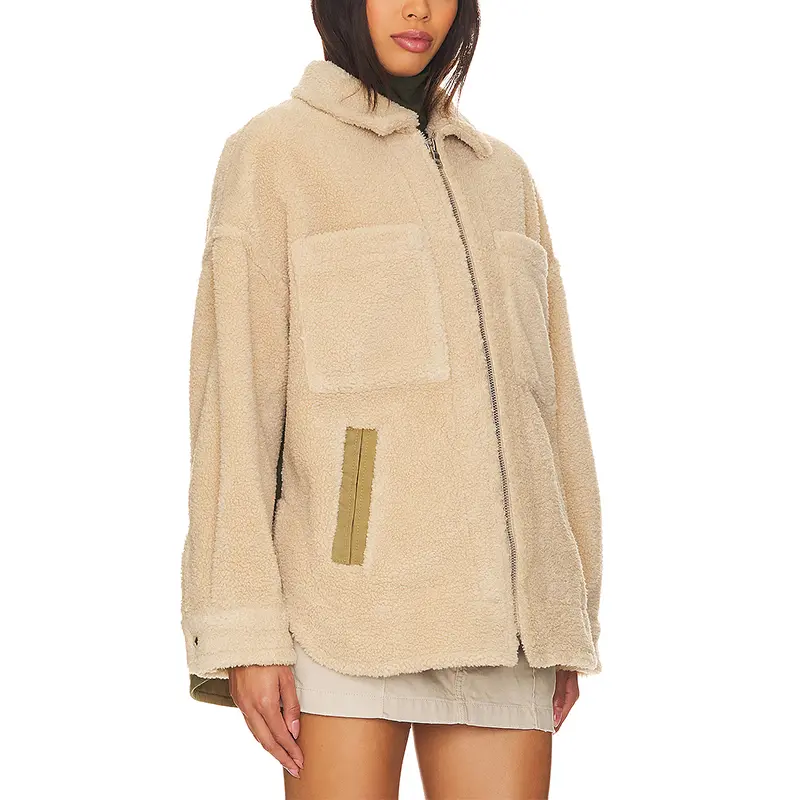 748 Lamb Fleece Quare neck Short Jacket Blazer