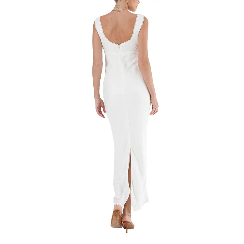 SS230731  Cupro viscose Squared Neck a minimal classic Max Dress