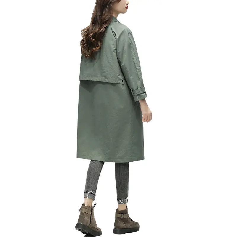 SS23103 Cotton Poplin be washed Shirt Neck long Jacket Coat