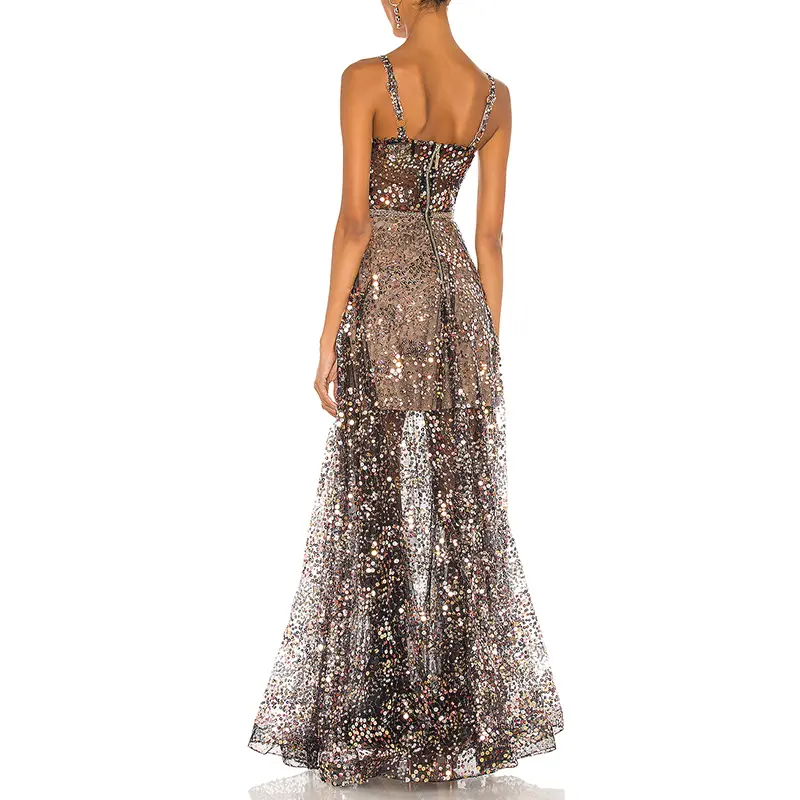 SS230736 Glitter Mesh shiny Long Max dress