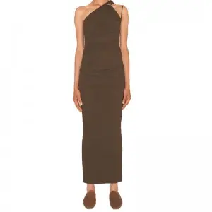 SS2324 Tencel Blend Single Shoulder Slim Straight Dress