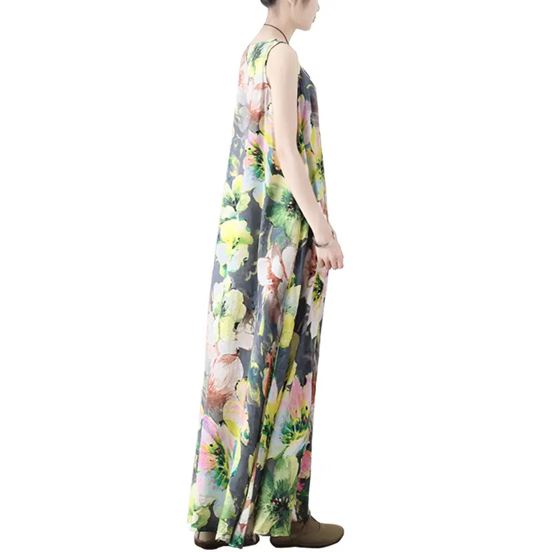 SS2377 Rayon Digital Printed Tank Scoop Neck Long dress