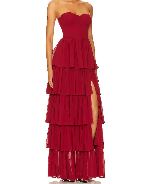 772 Mesh Ruffles Dress