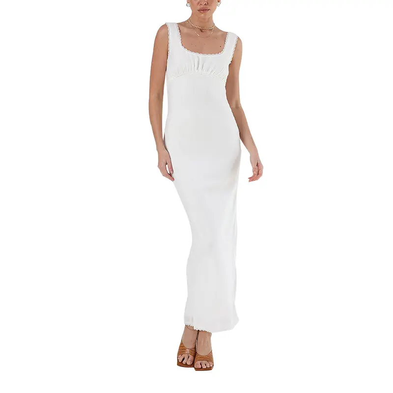 SS230731  Cupro viscose Squared Neck a minimal classic Max Dress