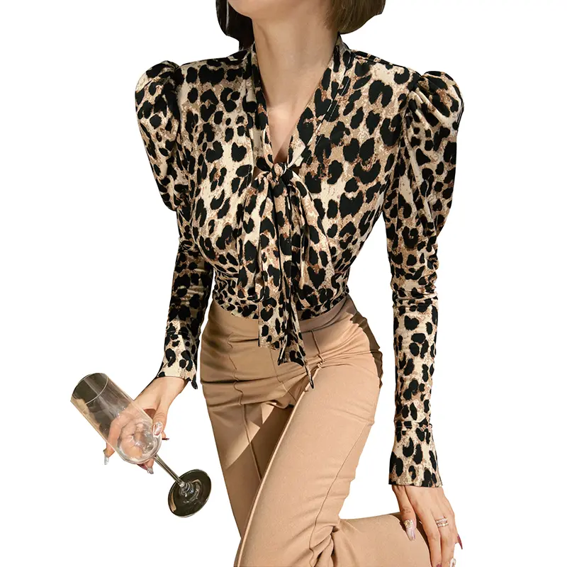 SS2317 Satin Silk Puff Sleeve womens blouse skirts