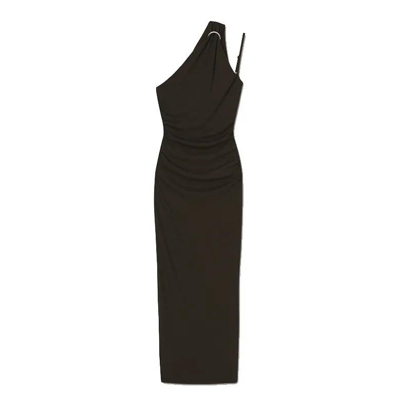 SS2324 Tencel Blend Single Shoulder Slim Straight Dress