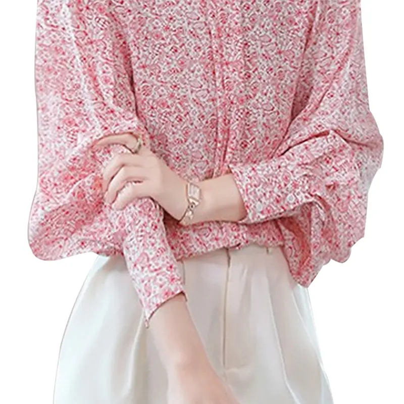 SS2360 Rayon Printed Squared Neck button up womens blouse shirts