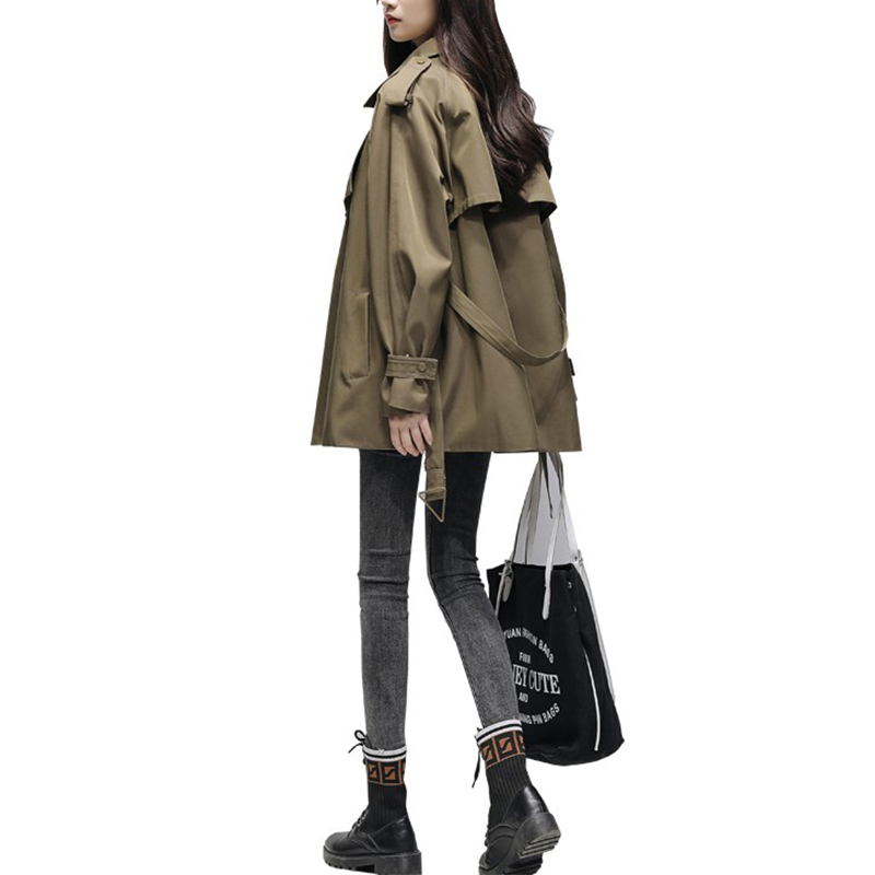 SS23105 Cotton Poplin Llaped Neck Mid Length Jakcet coat (1)