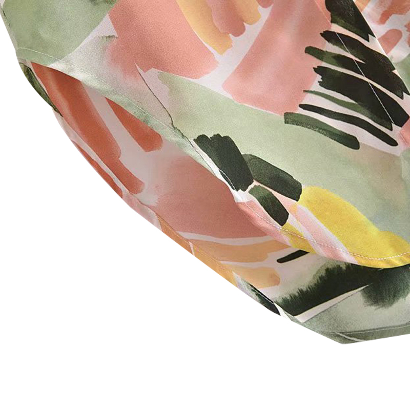 SS2395 Silk Satin Standard Blouse Digital Printed womens button UP Shirts (3)