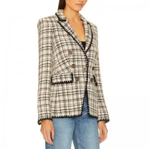 SS230722 Womens Lapel Veronica Beard Yarn dyed Jacket Blazer