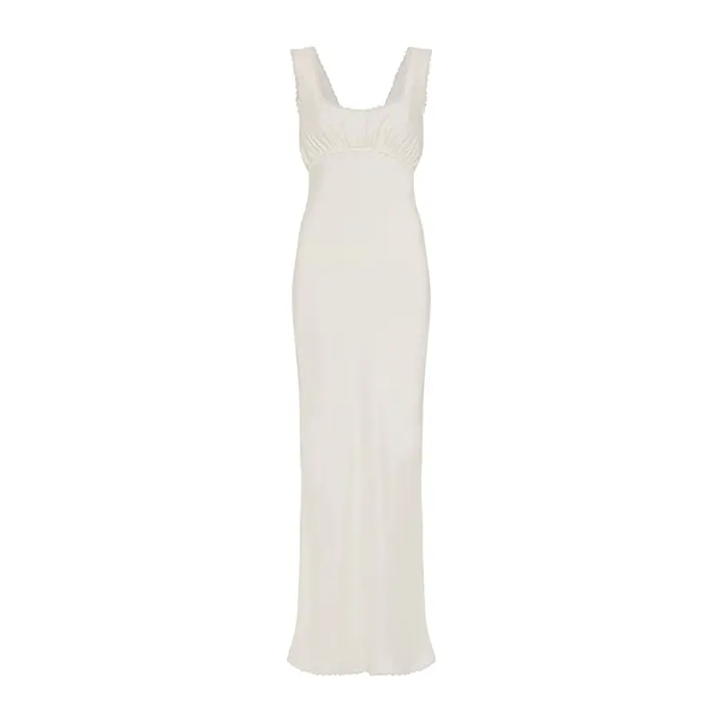 SS230731  Cupro viscose Squared Neck a minimal classic Max Dress