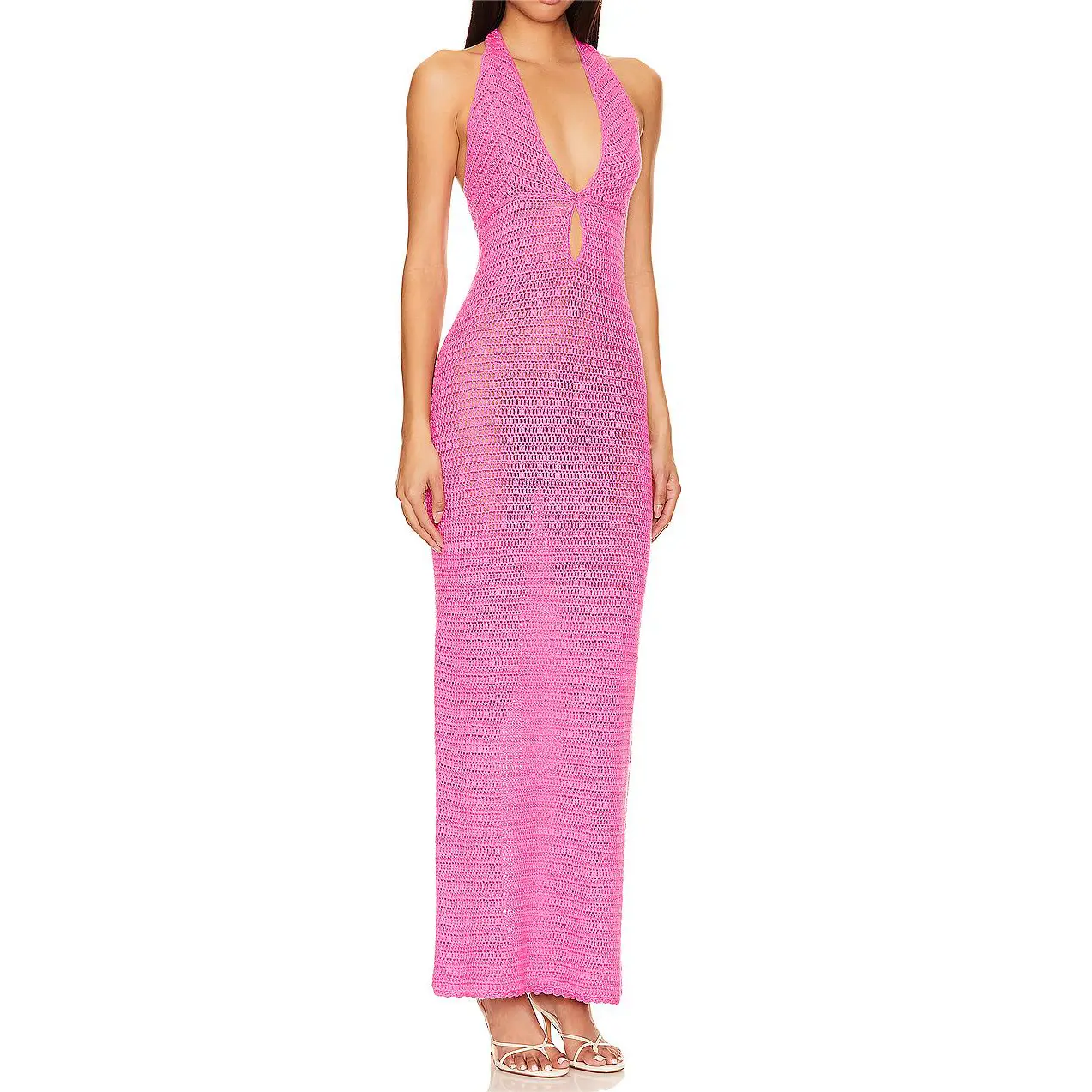 766 Acrylic Halter Knit Dress