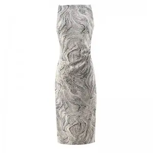 Cotton stretch digital print slip suspenders off shoulder one neck midi dress