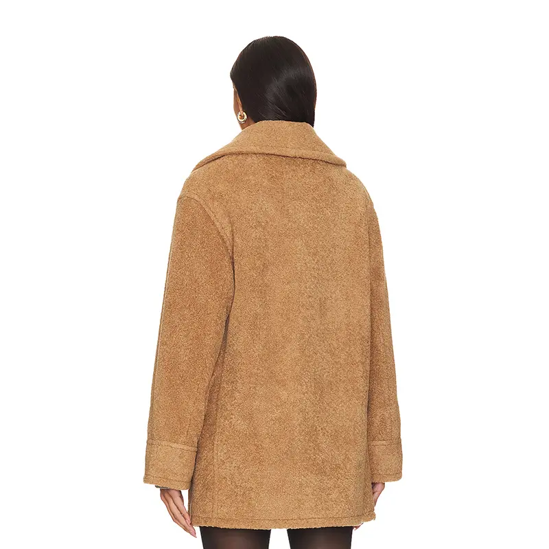 747 Wool Blend Overcoat Lapel Mid Jacket Blacer
