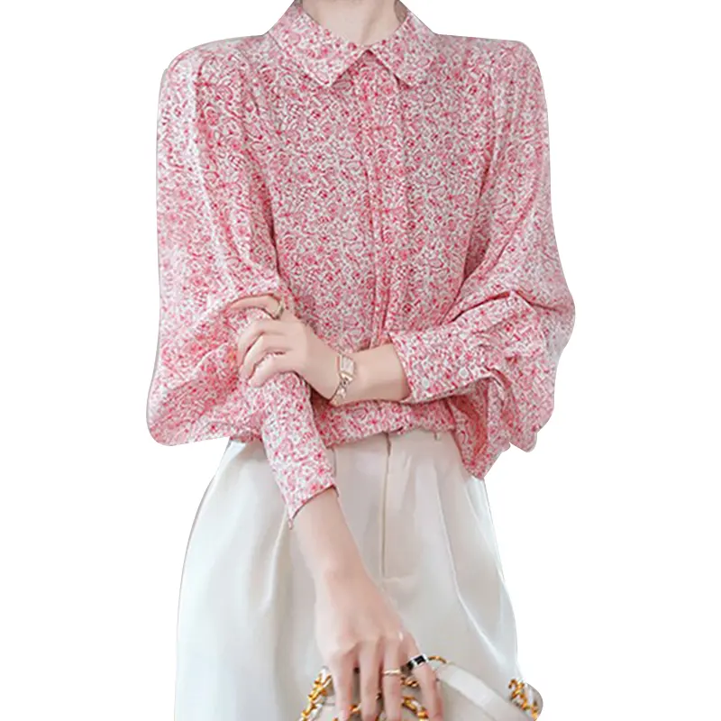 SS2360 Rayon Printed Squared Neck button up womens blouse shirts (4)