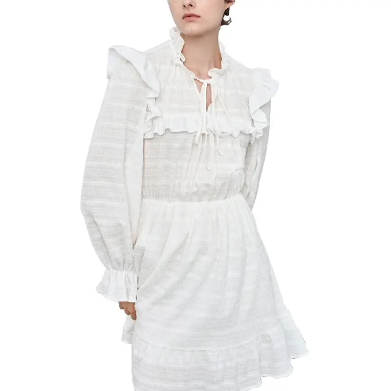 SS2389 Cotton Stripe Jacquard Long Sleeve Frill Neck shorts Playsuit Jumper  (3)