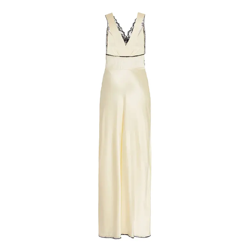 749  Lace-Trimmed Cutout Silk Maxi Dress