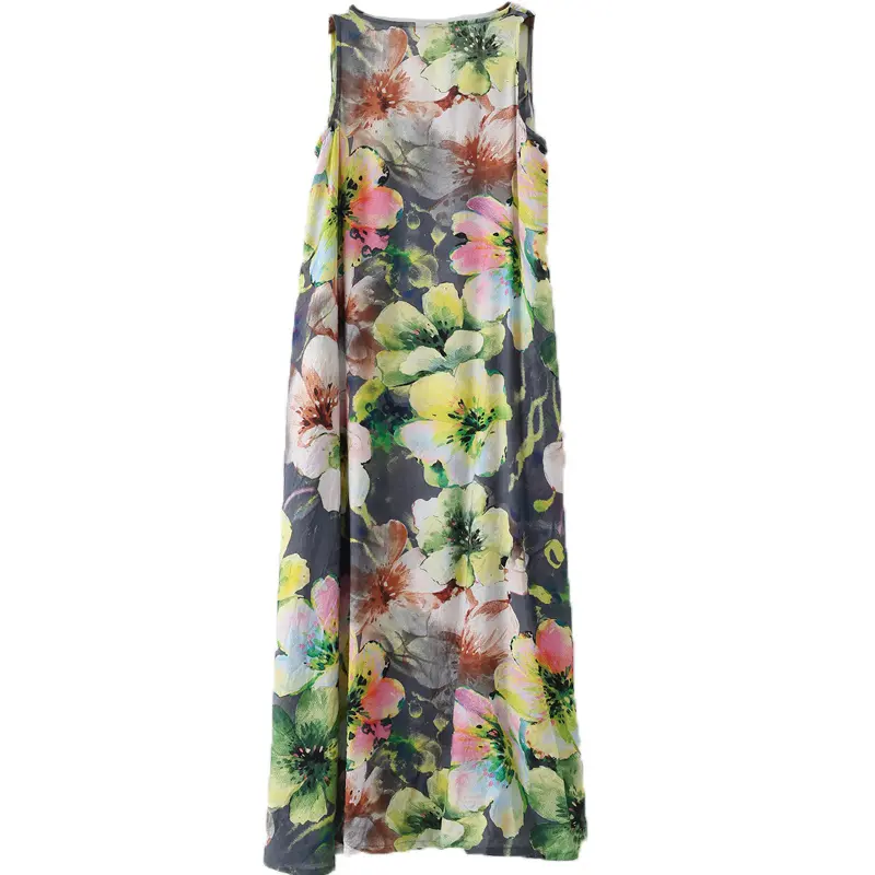 SS2377 Rayon Digital Printed Tank Scoop Neck Long dress  (6)