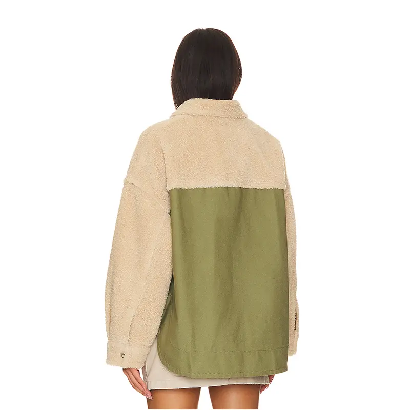 748 Lamb Fleece Quare neck Short Jacket Blazer