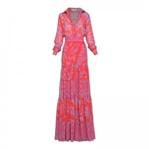 756 Andres Otalora Print Isidra Chiffon Maxi Dress