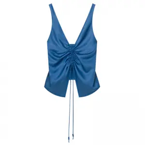 SS2327 Cupro V neck tied Crop top and Wrap tied skirts