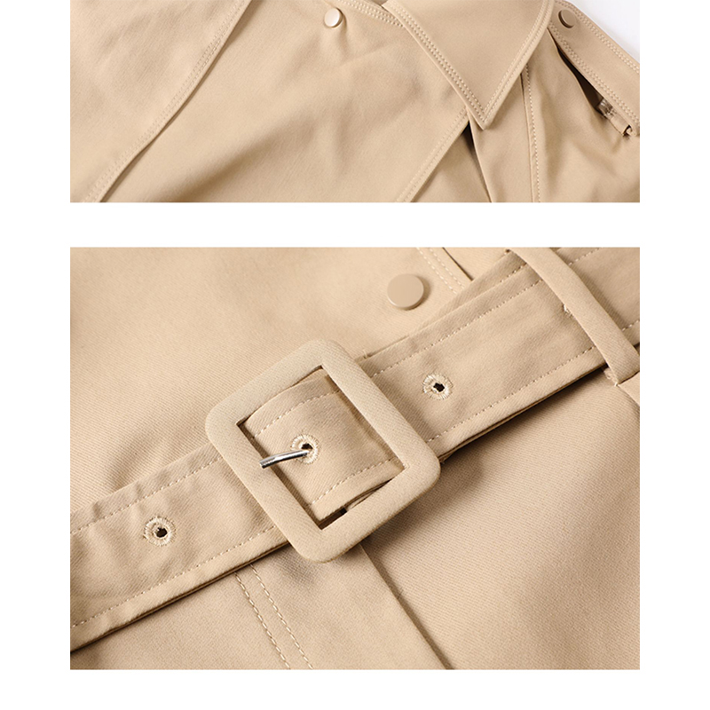 SS23116 Cotton Drill Long Sleeve Button Up coat belot Playsuit Jumpsuit. (1)