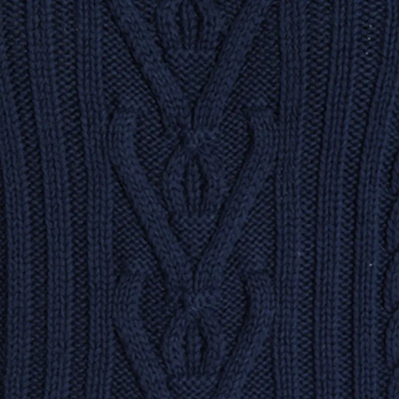 SS230728 Cotton Knit Cable Knit texture with High Neckline Slightly Cropped Uuper Top