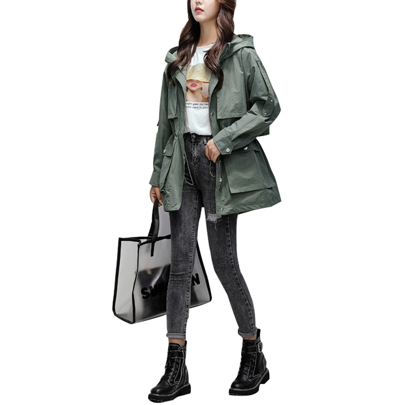 SS23104 Cotton Poplin be washed zipper Coat hoodie Jacket (4)